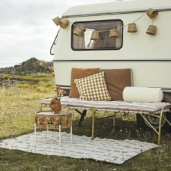 Cushion Velvet Bolster, Ecru