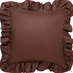 Cushion With Ruffle Outdoor 61x61 cm, Black / White