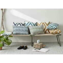 Diamond Cushion 50x50 cm, Heaven Blue / Off White