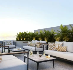 Diamond Cushion 50x50 cm, Heaven Blue / Off White