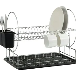 Disa Dish Drainer, Black/Chrome