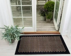 Dot Door Mat, Black / Beige, 90x60 cm