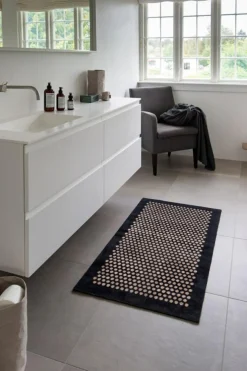 Dot Door Mat, Black / Beige, 90x60 cm