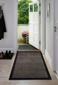 Dot Door Mat, Black / Beige, 90x60 cm