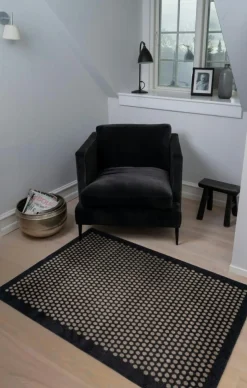 Dot Door Mat, Black / Beige, 90x60 cm