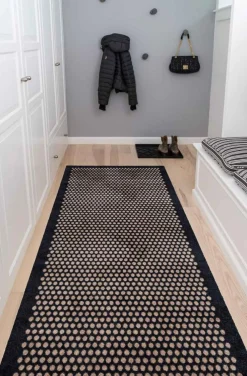 Dot Door Mat, Black / Beige, 90x60 cm