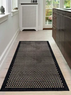 Dot Door Mat, Black / Beige, 90x60 cm