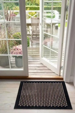 Dot Door Mat, Black / Beige, 90x60 cm