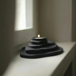 Dune Candle Holder, Black