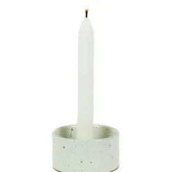 Earth Cylinder Candle Holder, Grey White