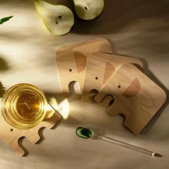 Elephant Coaster 10x11 cm, Blue