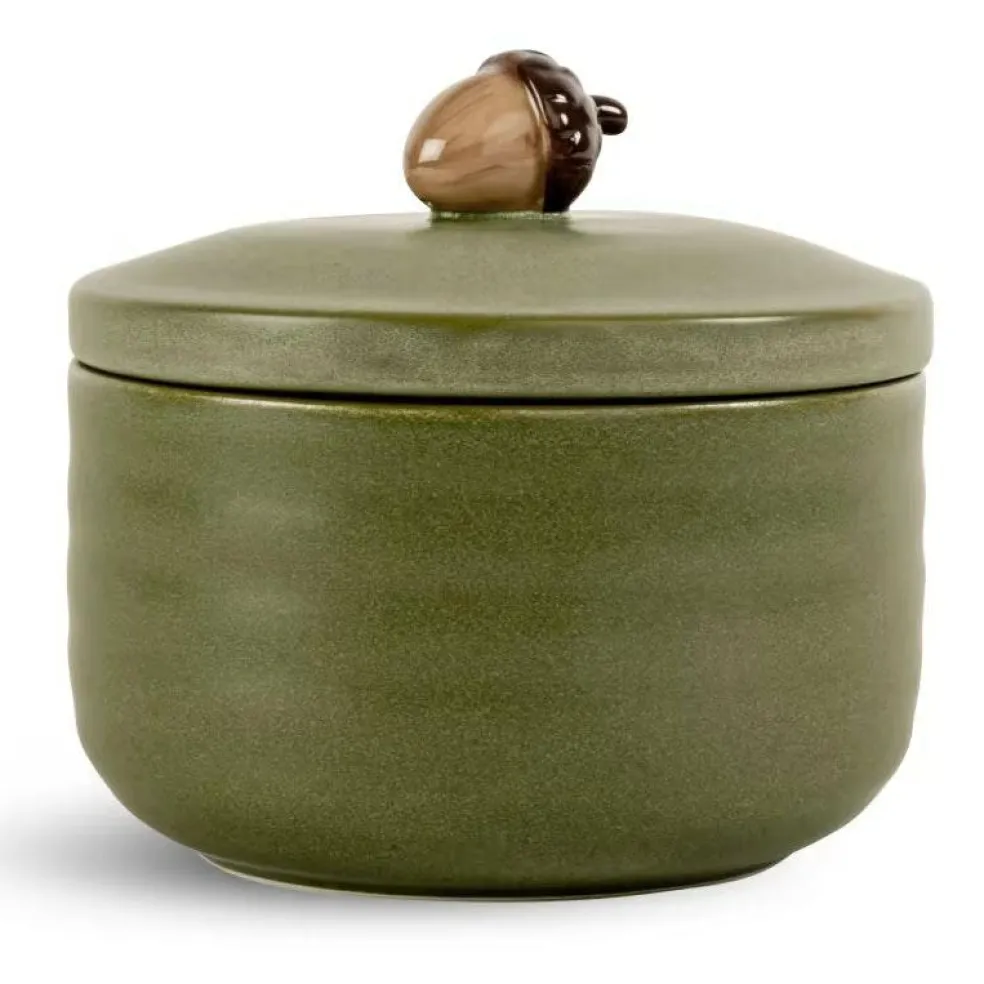 Ellen Jar With Acorn, Green
