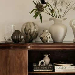 Ellen Vase, Clear / White