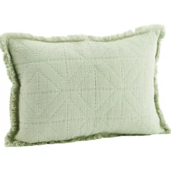 Embroidered Cushion Cover 30x45 cm, Sage