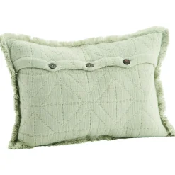 Embroidered Cushion Cover 30x45 cm, Sage