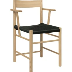 F Armchair, Oiled Oak / Black Webbing