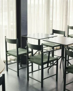 F Armchair, Oiled Oak / Black Webbing