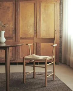 F Armchair, Oiled Oak / Neutral Paper Cord