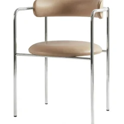 FF Armchair, Tan Leather / Chrome