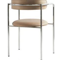 FF Armchair, Tan Leather / Chrome