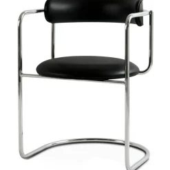 FF Cantilever Chair, Black Leather / Black