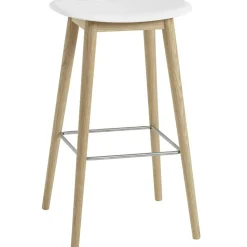 Fiber Bar Stool Wood 75 cm, Natural White / Oak