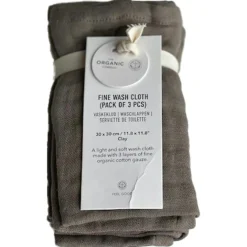 Fine Face Towels 30x30 cm 3-pack, Clay