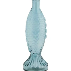 Fish Glass Vase 30 cm, Blue