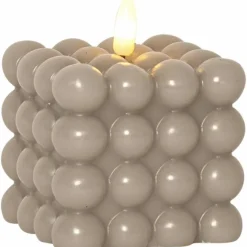 Flamme Dot Pillar Candle LED, Beige