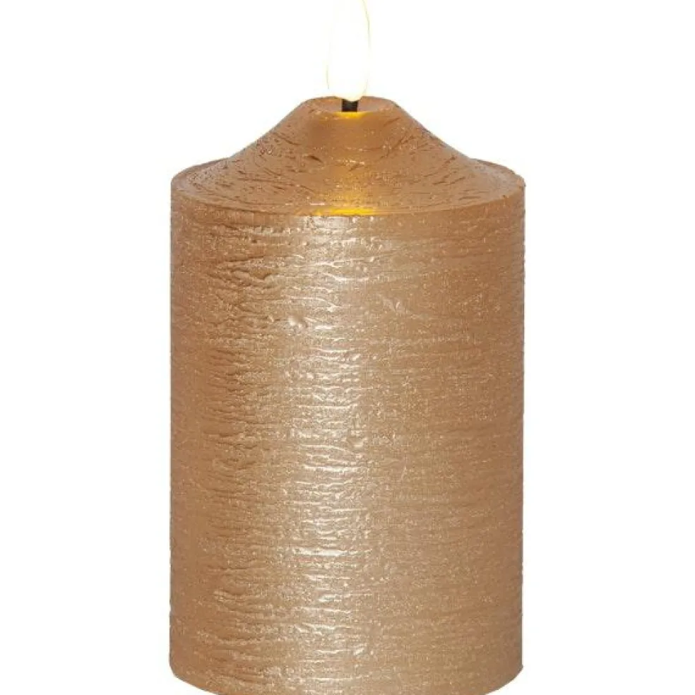 Flamme LED Pillar Candle, Gold