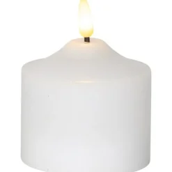 Flamme LED Pillar Candle White, 12 cm