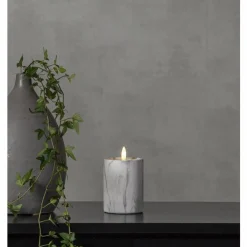 Flamme LED Pillar Candle Marble, 7,5 cm