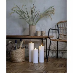 Flamme Pillar Candle LED Outdoor White, 32,5 cm