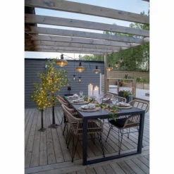 Flamme Pillar Candle LED Outdoor White, 32,5 cm