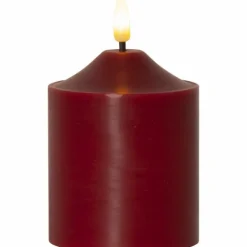 Flamme Pillar Candle LED Red, 12 cm