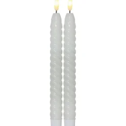 Flamme Swirl LED Antique Candle 25 cm 2-pack, White