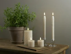 Flamme Swirl LED Antique Candle 25 cm 2-pack, White