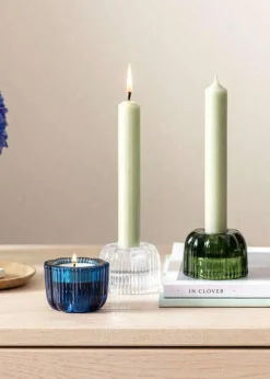 Fleur Candle Holder, Bleu