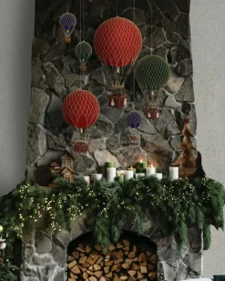 Floating The Skies Air Balloon Velvet Ø8.5 cm, Blue