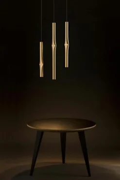 Flow T-3735S Pendant, Satin Gold / Black