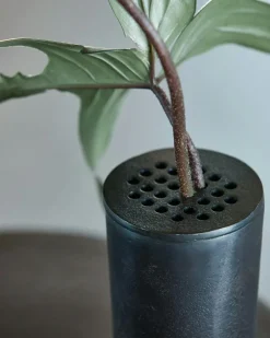 Flow Vase 18xØ9, Browned brass