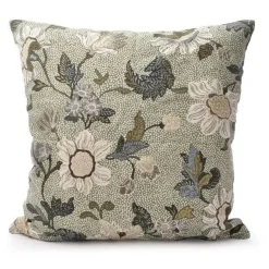 Flower Linen Cushion Cover 50x50 cm, Dusty Pink