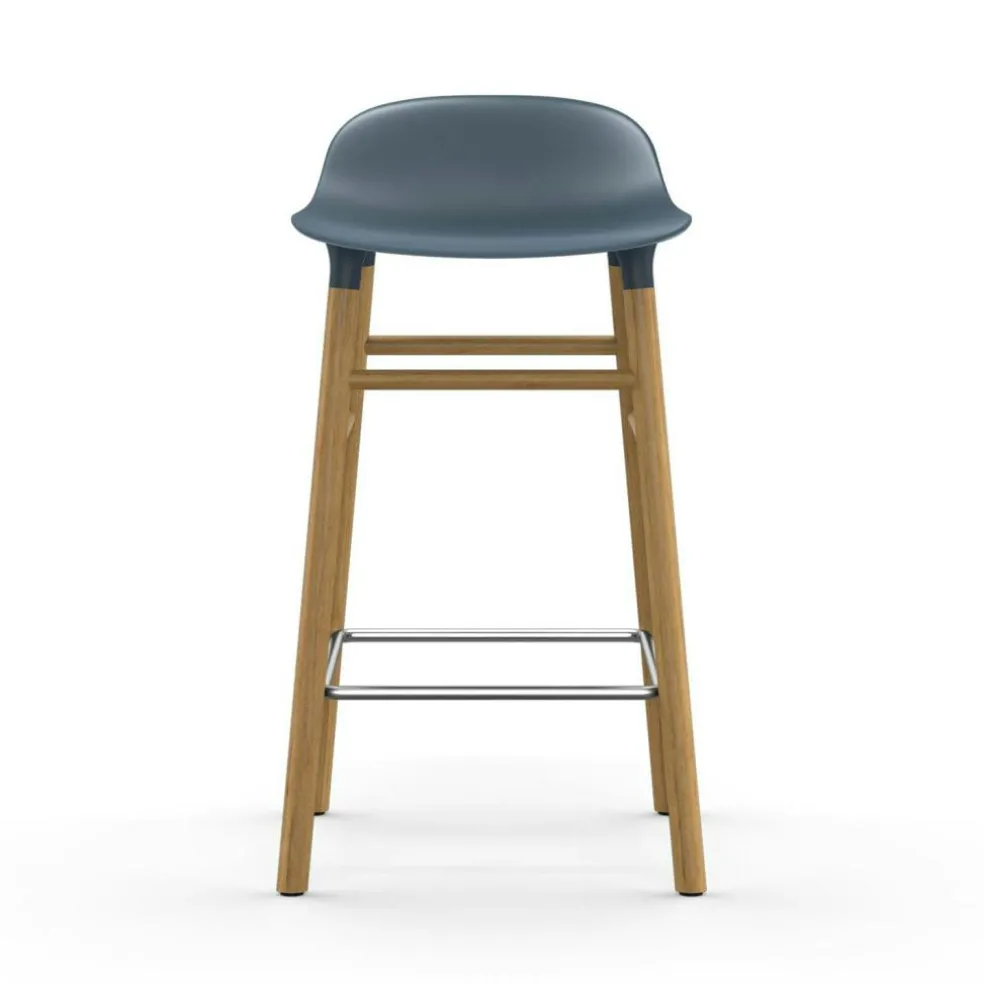 Form Bar Stool Oak Base, 75cm, White