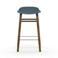 Form Bar Stool Walnut Base, 65cm, Green
