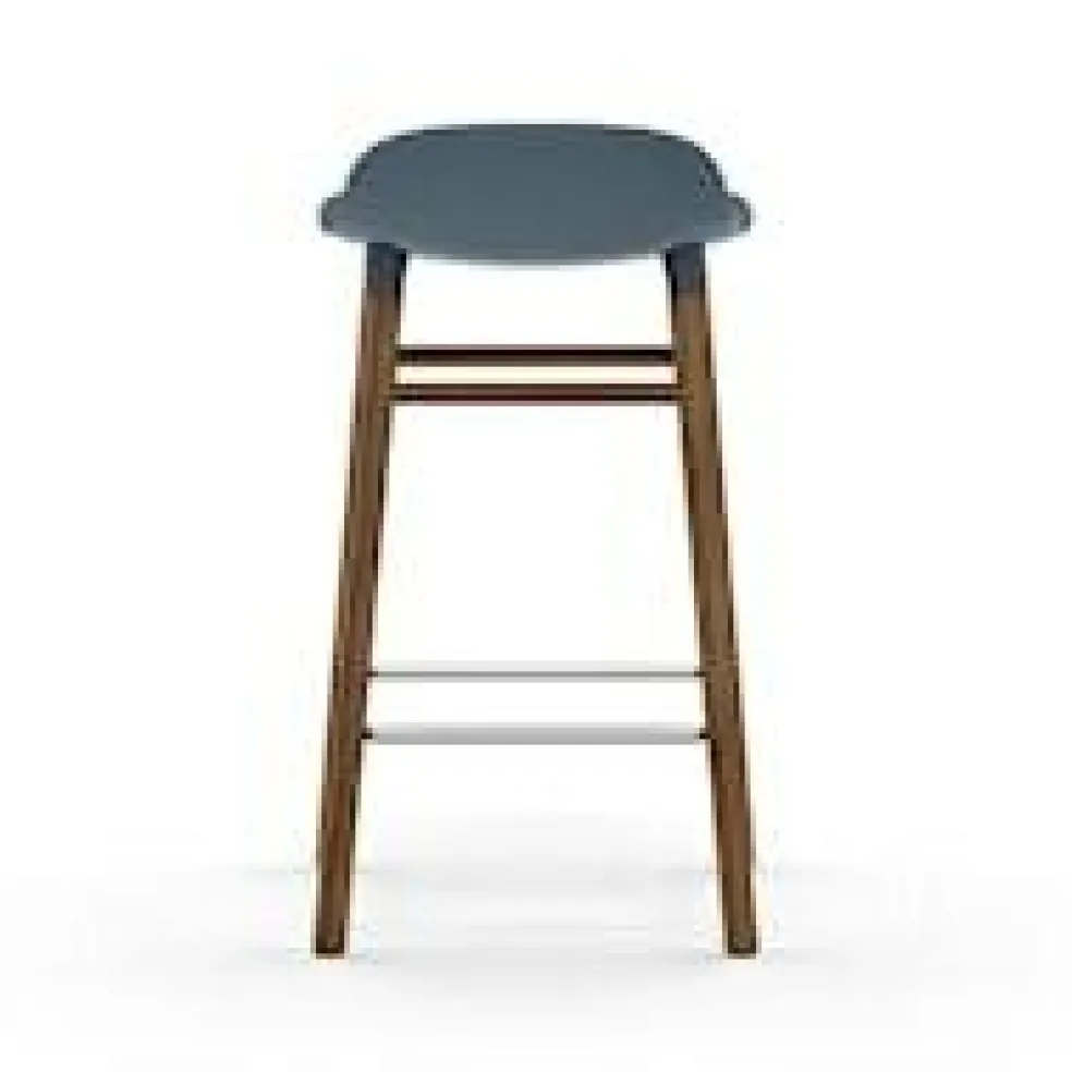 Form Bar Stool Walnut Base, 65cm, Green