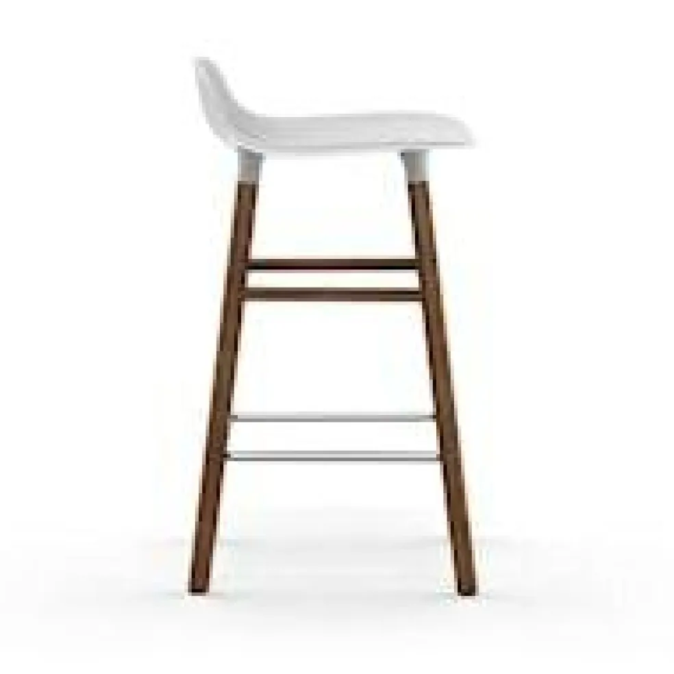 Form Bar Stool Walnut Base, 65cm, Green