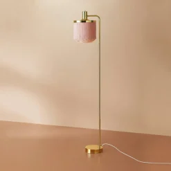 Fringe Floor Lamp, Pale Pink