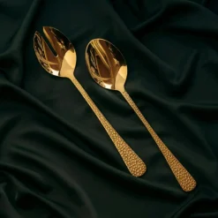 Frost Salad Servers 2 Pieces, Gold