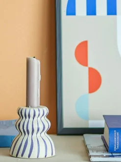 Gabin Candle Holder 8 cm, Blue