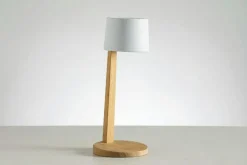 Gaia Table Lamp Portable Teak, Rubelli Biliardo